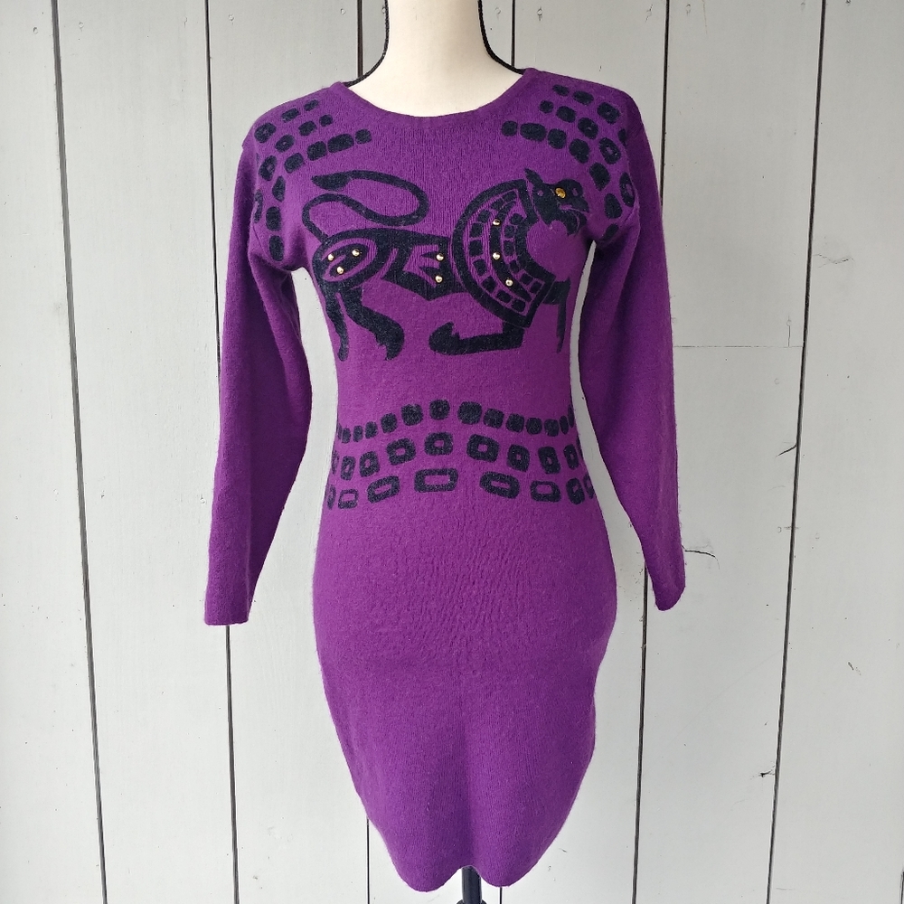DRESSY TESSY | Purple Lambs Wool Bodycon Dress